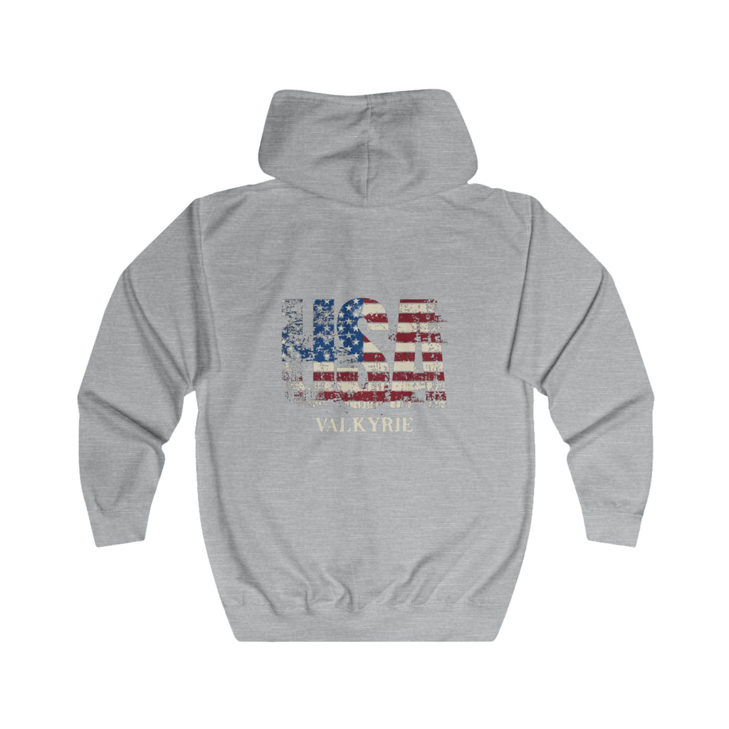 USA Flag Valkyrie Zip Hoodie